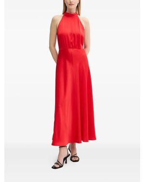 Samsøe & Samsøe Halterneck Bow Midi Party Dress - Red