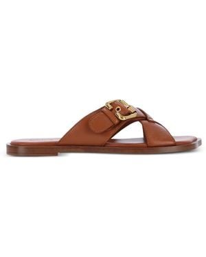 Chloé Nil Leather Sandals - Brown