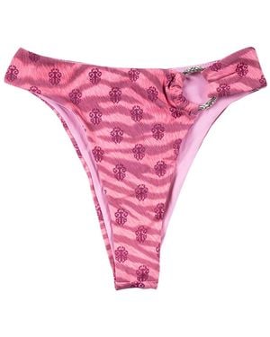 Chrome Hearts Monogram-Print Ring-Detail Bikini Bottoms - Pink