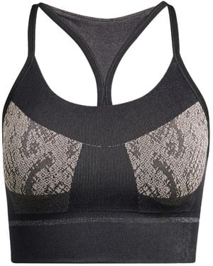 adidas By Stella McCartney Sport-Bh Mit Schlangen-Print - Schwarz