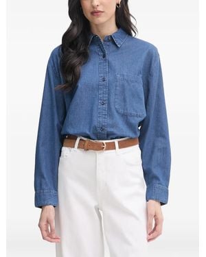 Benetton Chemise En Jean À Poches Plaquées - Blue