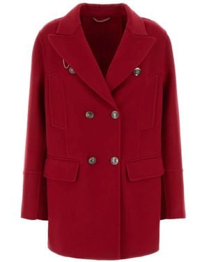 Ermanno Scervino Double-Breasted Wool Coat - Red