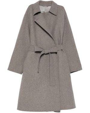 Carven Tie-Waist Coat - Gray