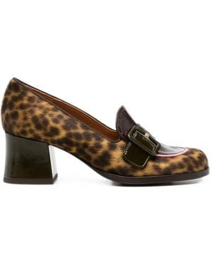 Chie Mihara Teisin Leopard-Print Buckle-Detail Pumps - Brown