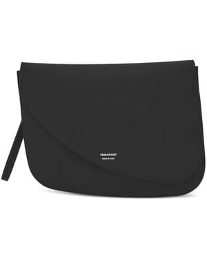 Ferragamo Fiamma Schoudertas - Zwart