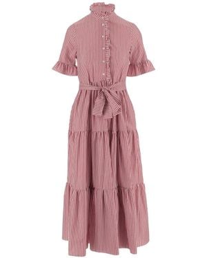 F.it Striped-Pattern Dress - Pink