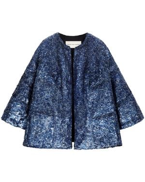 Dries Van Noten Embellished Cocoon Jacket - Blue