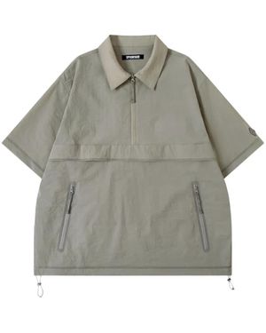 Spoonyard Half-Zip Short-Sleeve Polo Shirt - Gray