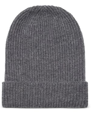The Elder Statesman Statesman Ribbed Beanie - Grey