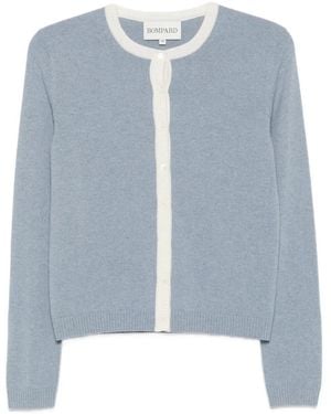 Bompard Cardigan À Finitions Contrastantes Et Manches Boutonnées - Bleu