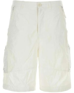 C.P. Company Logo-Patch Cargo Shorts - White