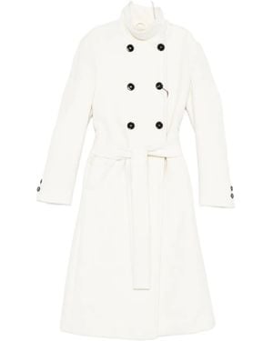 Max Mara Button-Fastening Coat - White