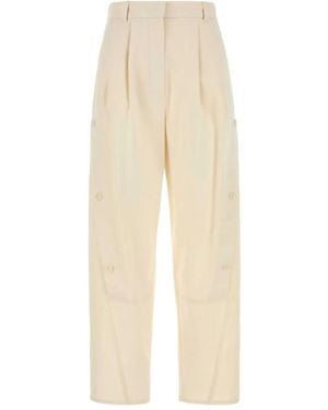 Max Mara Pleated Pocket Pants - Natural