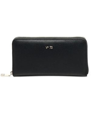 V73 Cartera con cremallera en el contorno - Negro
