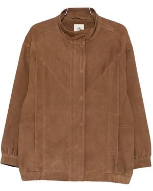 THE GARMENT Geneve Suede Panelled Jacket - Brown