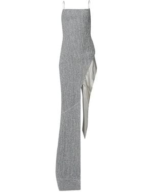 Burc Akyol Mila Metallic-Effect Gown - White