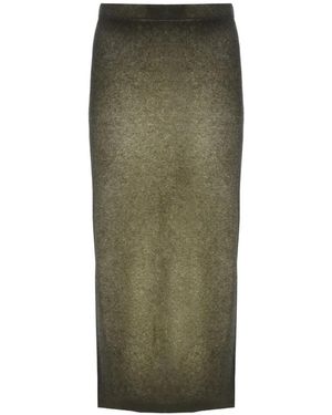 Avant Toi Fine-Knit Gradient-Effect Straight Skirt - Green