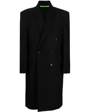 Sankuanz Abrigo Con Doble Botonadura - Negro