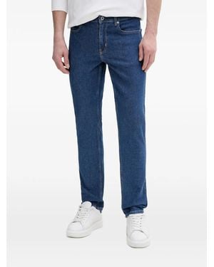 KARL LAGERFELD Logo-Patch Straight-Leg Jeans - Blue