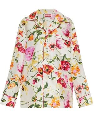 KENZO Wildflower Silk Shirt - White