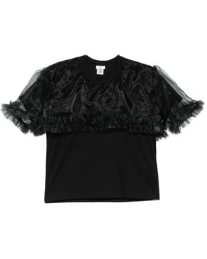 Noir Kei Ninomiya Top Mit Rüschen - Schwarz