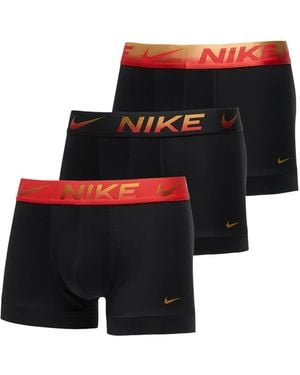 Nike Logo-Waistband Essential Micro Boxers (Pack Of Three) - Black