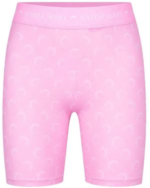 Marine Serre Moon-Print Shorts - Pink