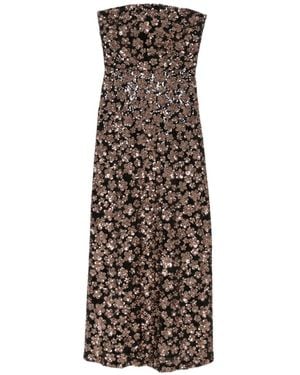 Max Mara Ebaffo Sequin-Embellished Strapless Maxi Dress - Natural