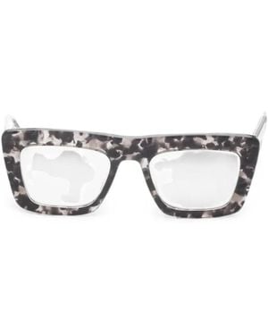 Thom Browne Tortoiseshell-Effect Square-Frame Glasses - Black