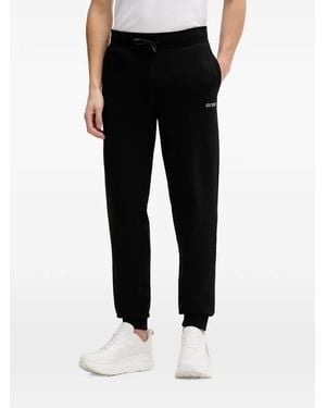 Guess Logo-Print Drawstring Track Trousers - Black