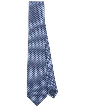Ferragamo Sailboat-Pattern Silk Tie - Blue