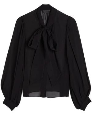 Alice + Olivia Brentley bow long-sleeve blouse - Schwarz