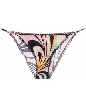 PUCCI Onde-Print Tanga Briefs - White