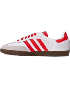 adidas Samba Three-Stripe Trainers - Red