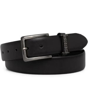 Guess Logo-Plaque Buckle Belt - Black
