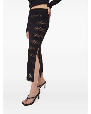 Won Hundred Side-Slit Midi Skirt - Black