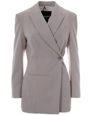 Patrizia Pepe Double-Breasted Blazer - Gray