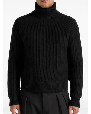Manière De Voir Rudy Roll-Neck Chunky-Knit Jumper - Black