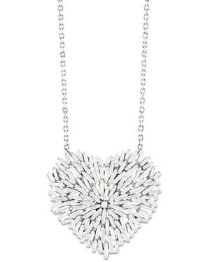 Suzanne Kalan Diamond Heart Necklace - White
