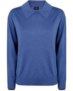 Paul Smith Polo-collar wool sweaters - Blau