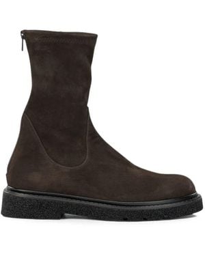 Guglielmo Rotta Suede Rear-Zip Ankle Boots - Black