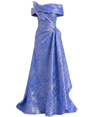 Gemy Maalouf Off-The-Shoulder Draped Dress - Blue