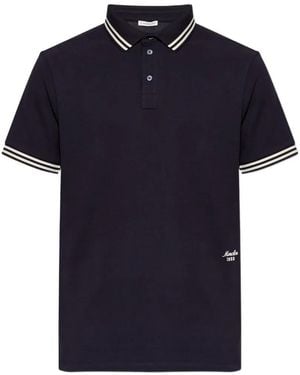Moncler Logo-Embroidered Polo Shirt - Blue