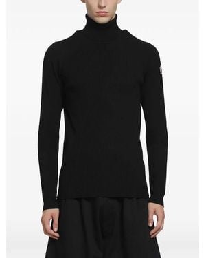 Moncler Ribbed-Knit Roll-Neck Sweater - Black