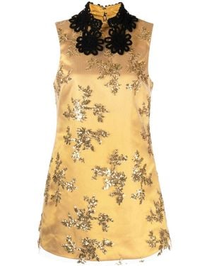 Macgraw Repertoire Sequin-Embellished Mini Dress - Yellow