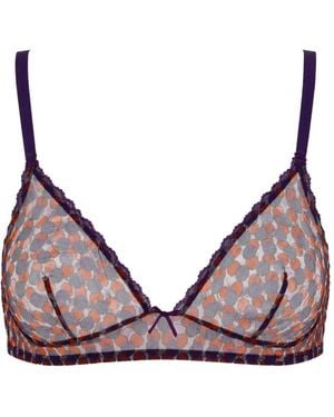 Laura Urbinati Soutien-Gorge En Tulle À Imprimé Géométrique - Purple