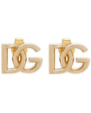 Dolce & Gabbana Pendientes de placa de logotipo de - Metálico