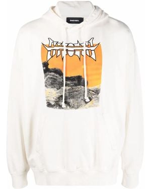 DIESEL S-Ummerwelt Jersey Hoodie - White