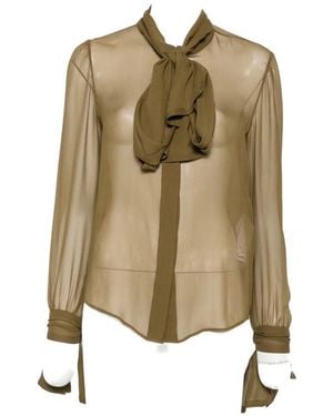 Saint Laurent Long-Sleeves Blouse - Natural