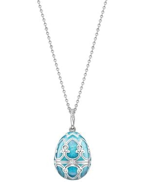 Faberge 18Kt Heritage Snowflake Surprise Locket Diamond Pendant Necklace - Blue